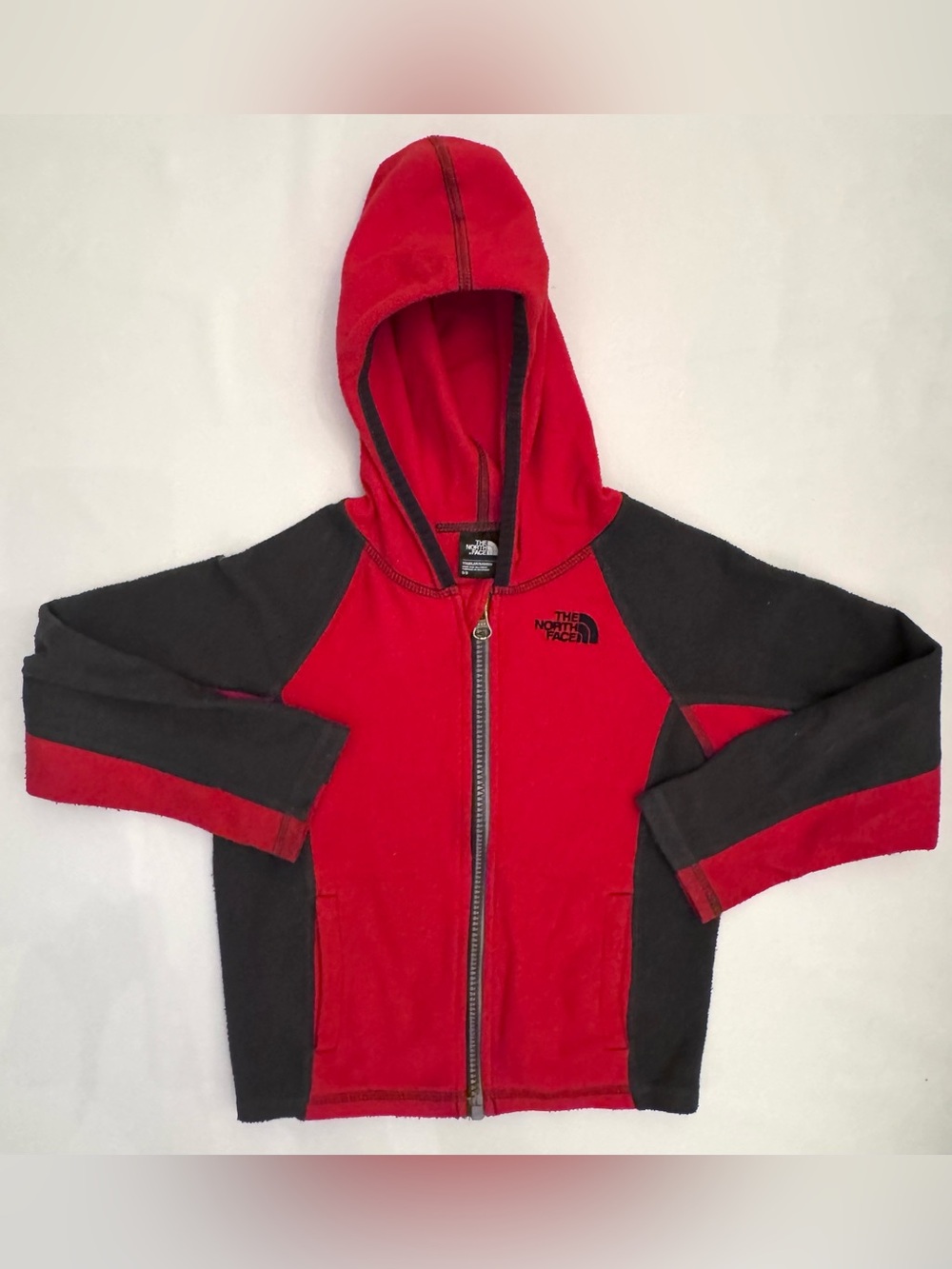 The North Face Kids Red & Charcoal Zip-Up Hoodie 5t